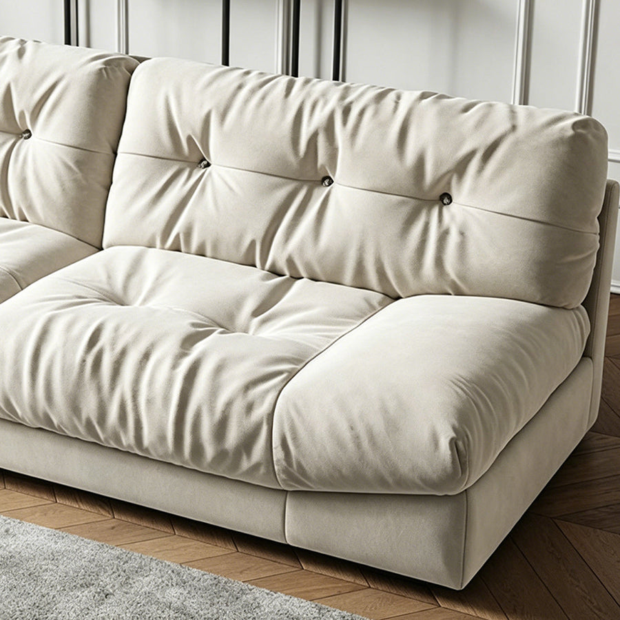 Mabel Two Seater Sofa, Three Seater, Four Seater Sofa, Leathaire upholstery and cushion detail