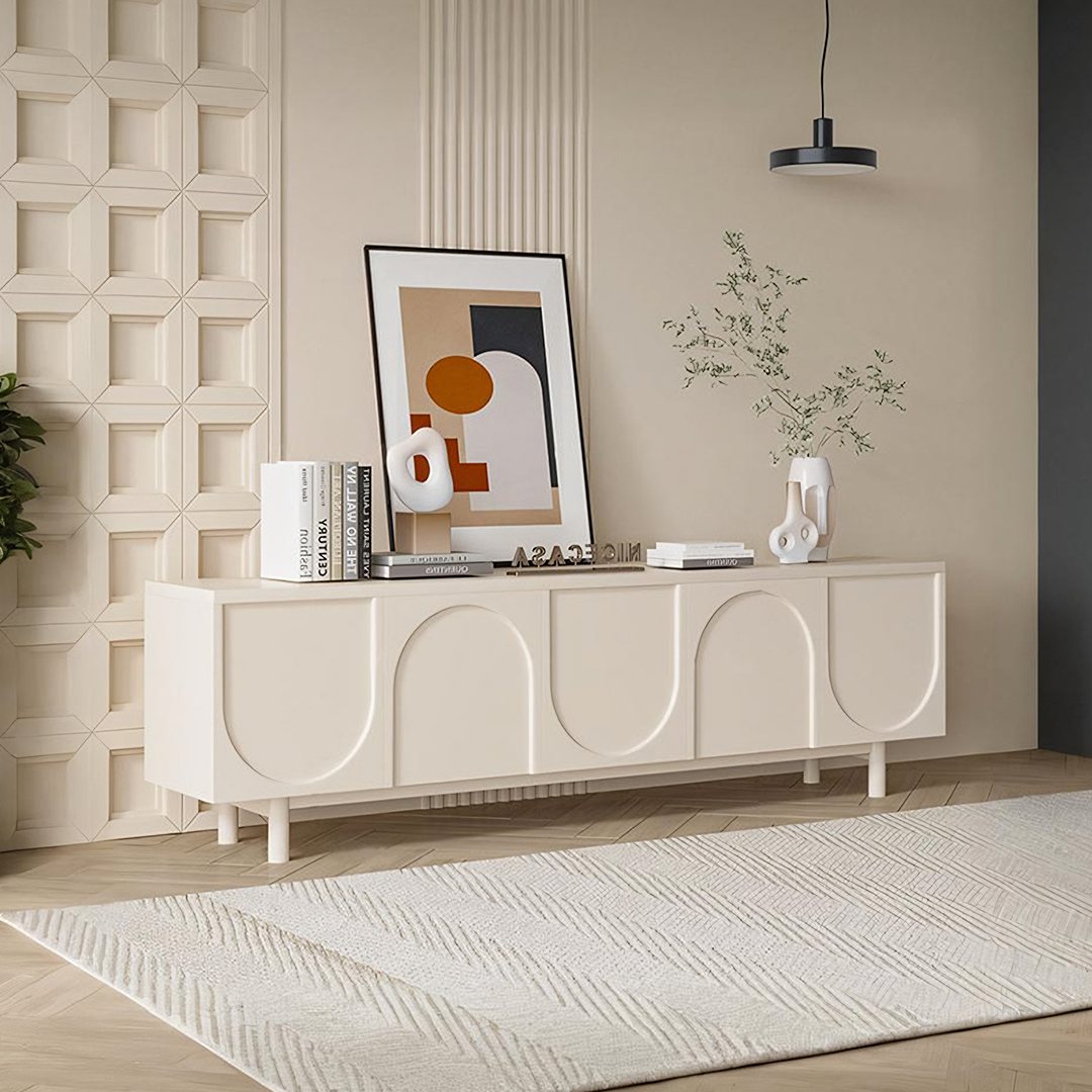 Mahara Arched TV Stand - tan TV stand UK