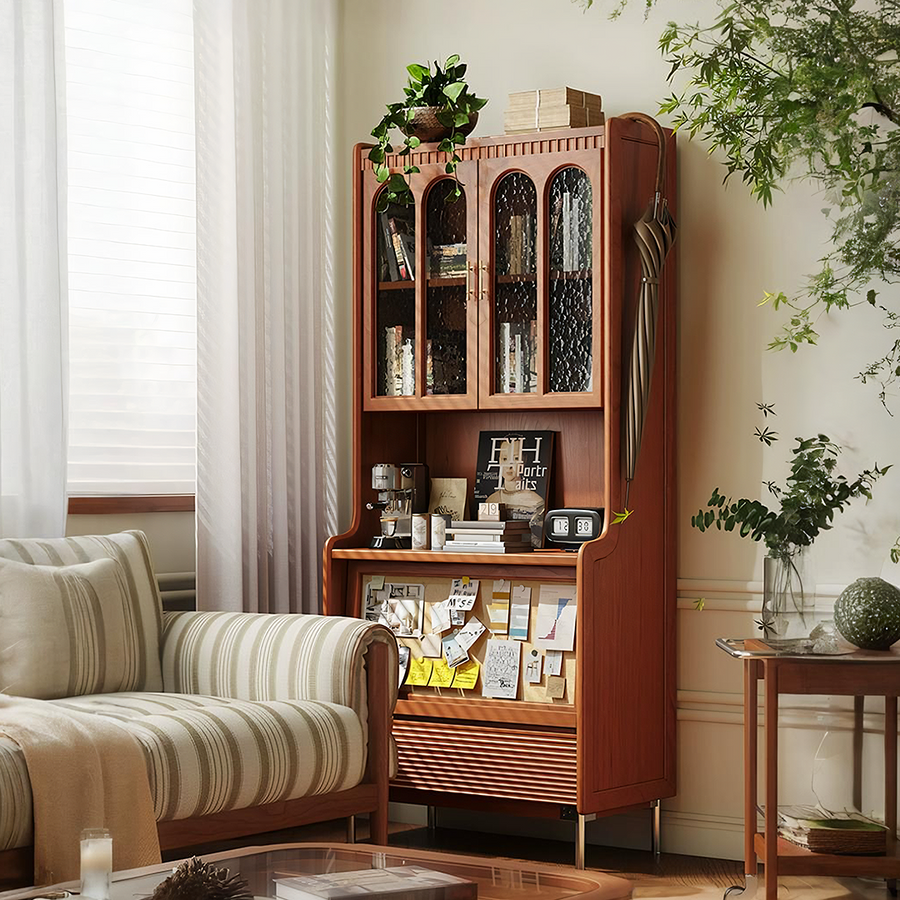 Mason Tall Sideboard, With Bookcase - wooden sideboard UK