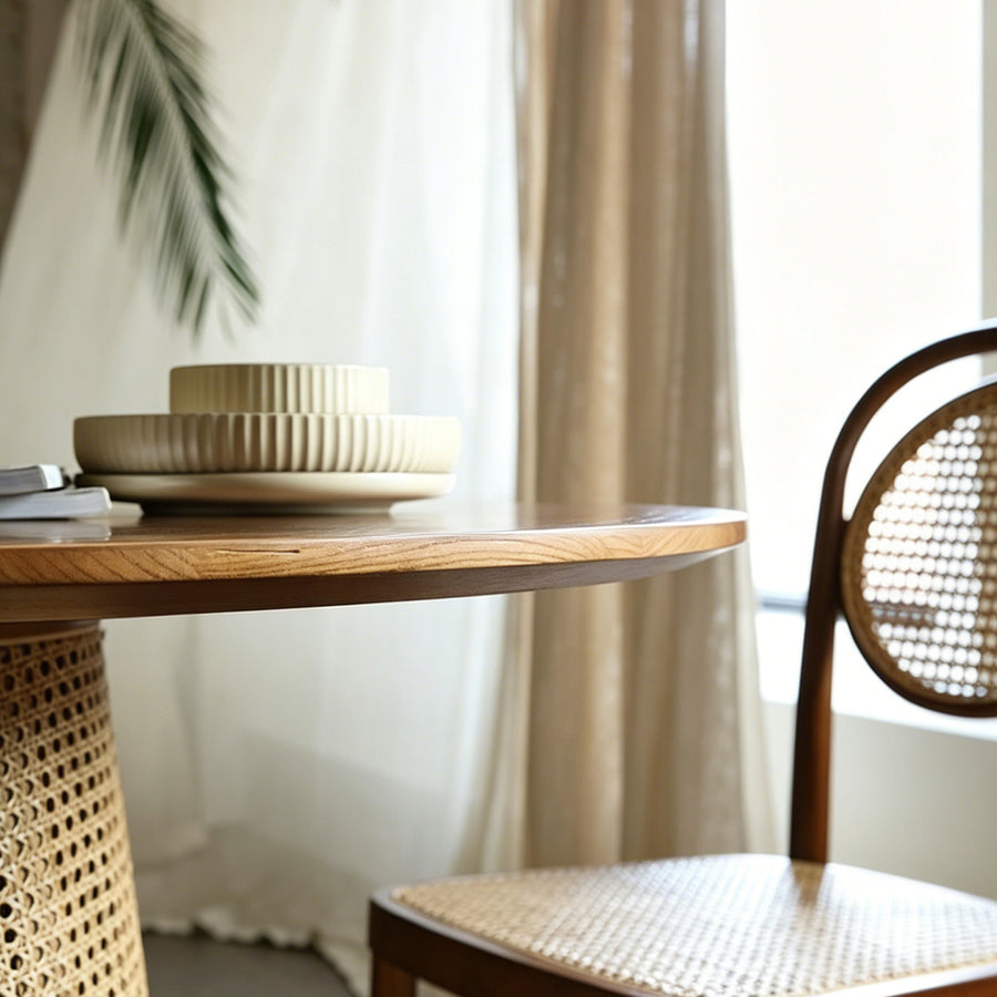 Maya Dining Table detail showing table finish and proportions