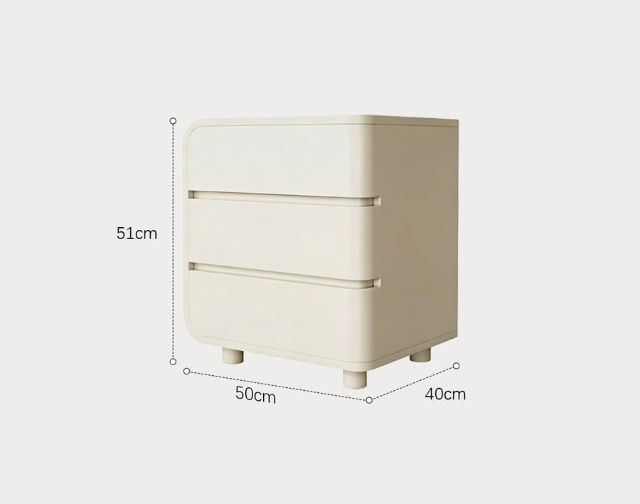 Meg Bedside Table, Cream