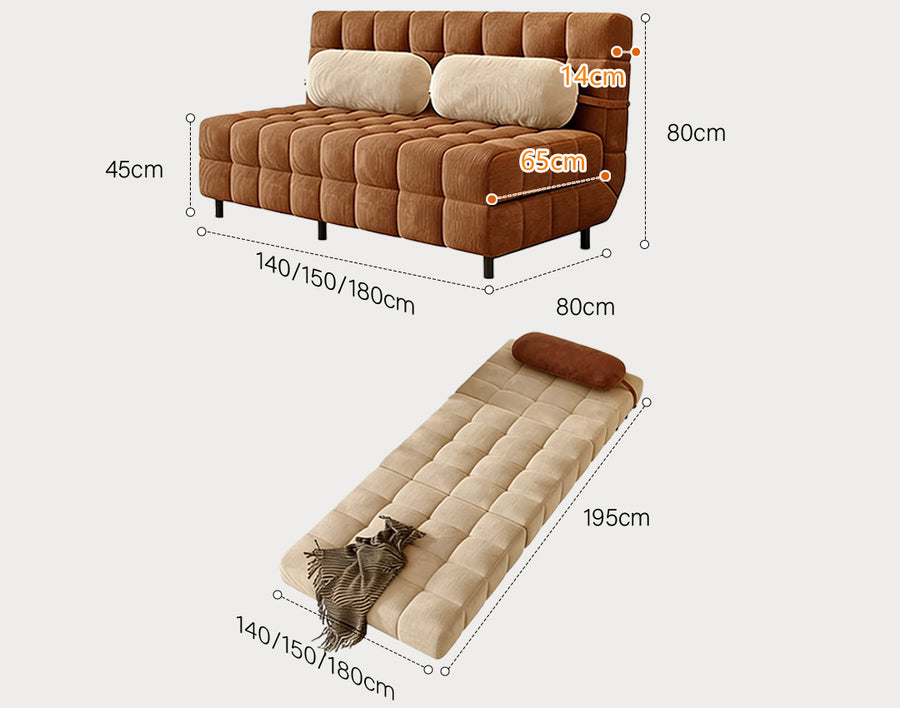 Mendez Single Sofa Bed, Two Seater Sofa Bed, Corduroy sofa bed detail for modern UK homes