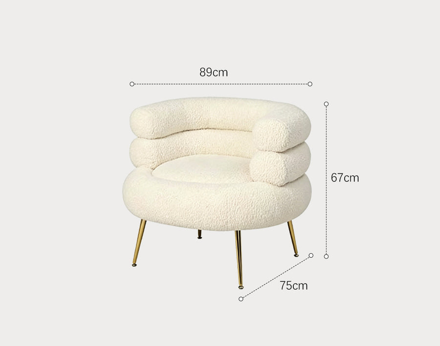 Mildred Armchair, Boucle styled for for living room