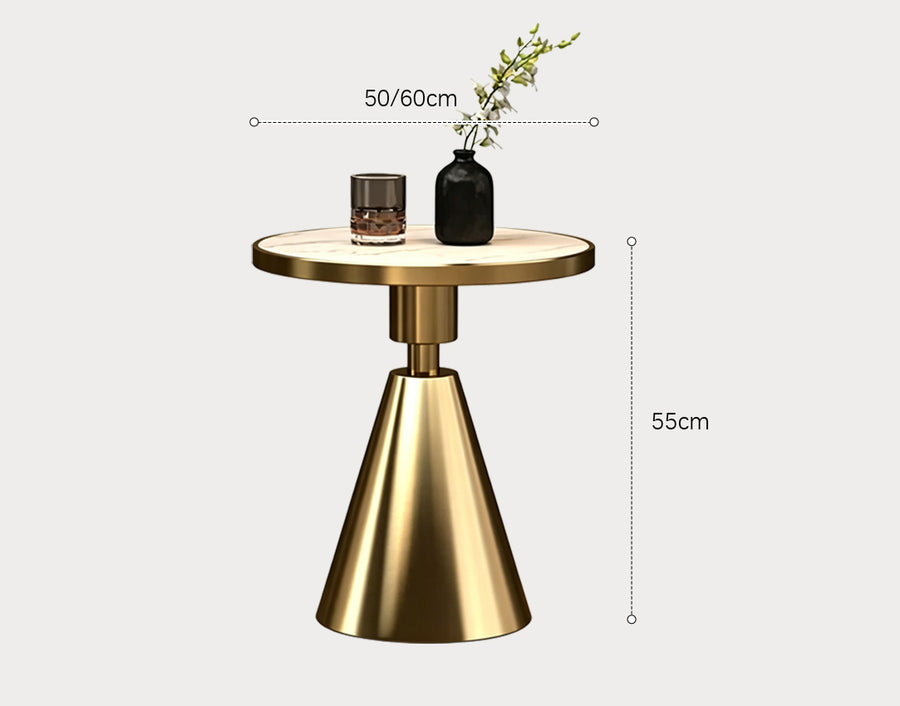 Modern Side Table, Black/ Gold