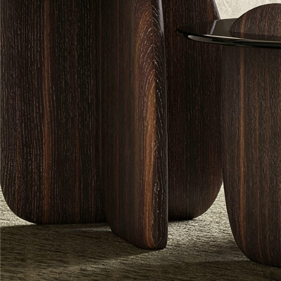 Modern Coffee Table set for Living Room, Dark Walnut Color