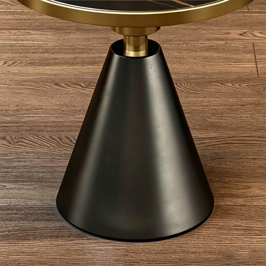 Modern Side Table, Black/ Gold
