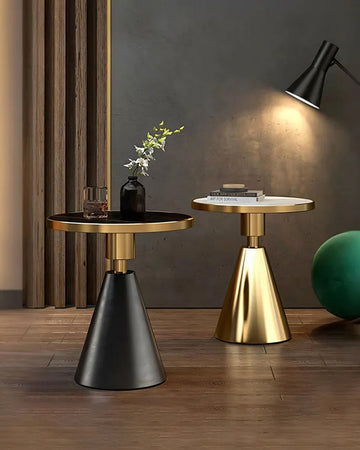 Modern Side Table, Black/ Gold