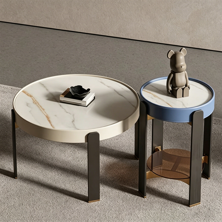 Moira Coffee Table, Sintered Stone & Rubber Wood - moira sintered stone coffee table UK