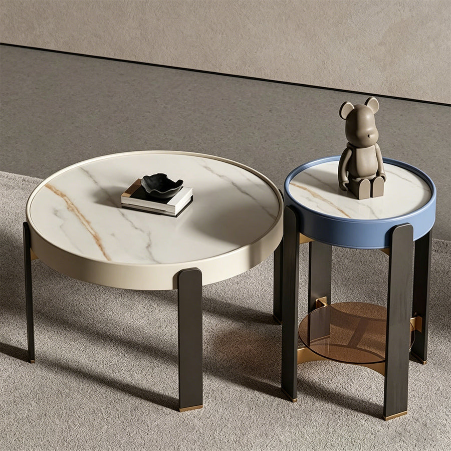 Moira Coffee Table, Sintered Stone & Rubber Wood - moira sintered stone coffee table UK