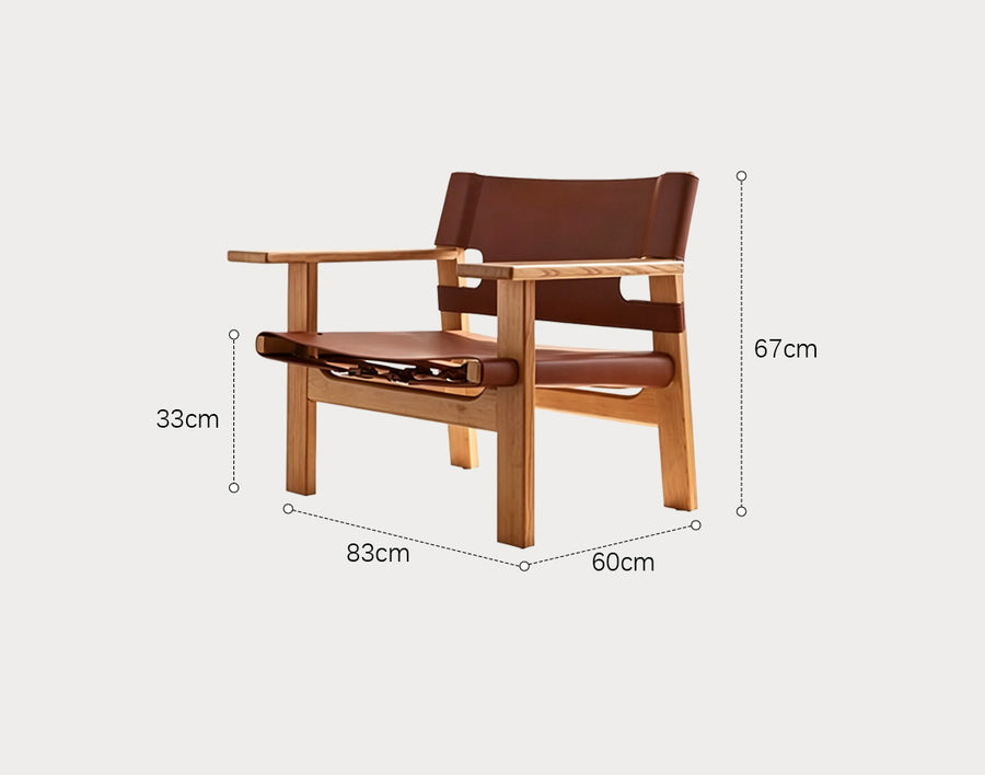 Mona Armchair, Saddle Leather & Ash Wood styled for for dining room
