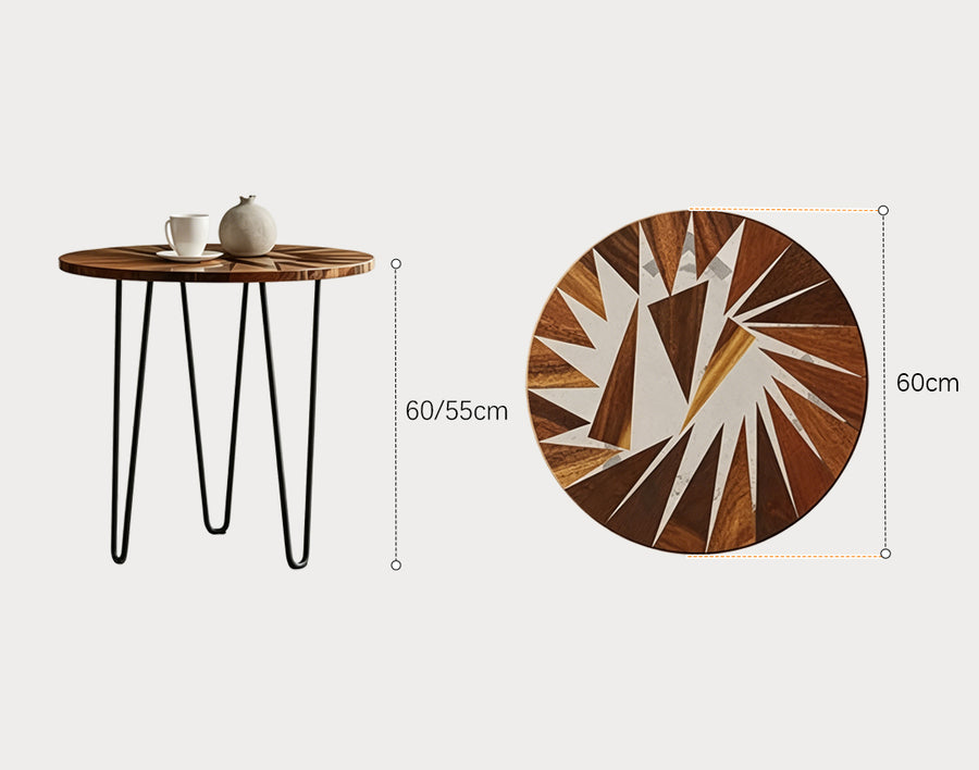 Morris Side Table, Walnut & Carbon Steel
