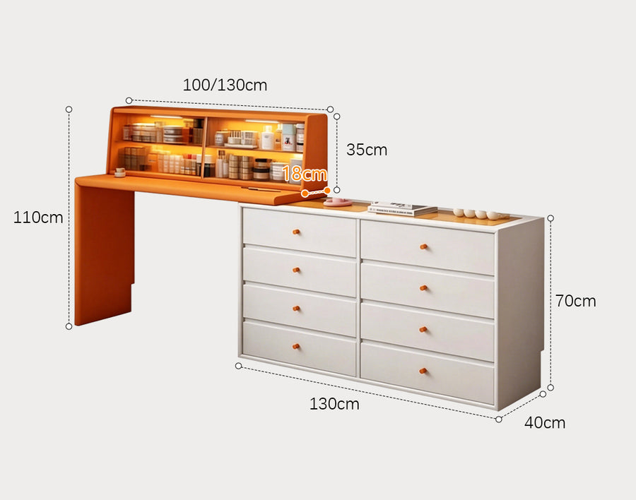 Nair Corner Dressing Table With LED Mirror, Macaroon Colour product image 16