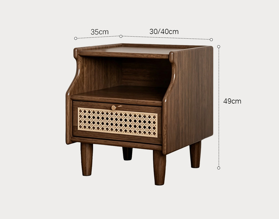 Nelson Bedside Table, Rubber Wood - bedroom side table