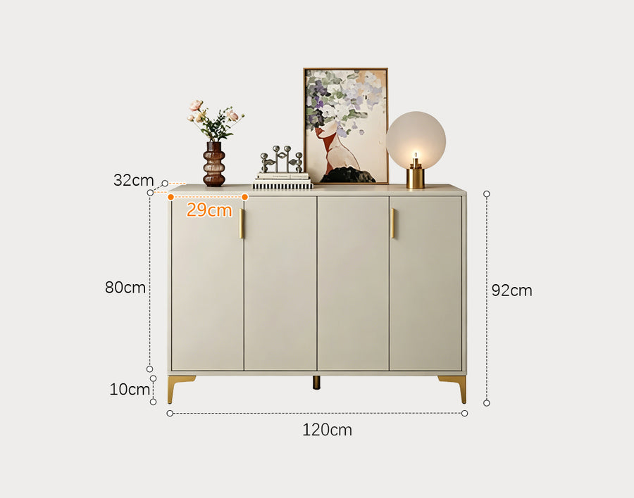 Neriah Shoe Storage, Beige detail view for cabinet UK