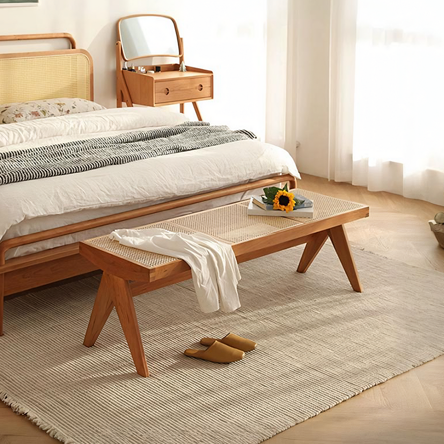 Noah Rattan Bench, Wood - rattan bench UK