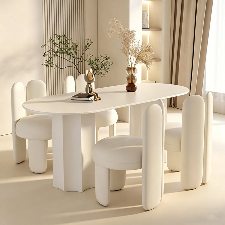 Nordic Style Dining Table Combination detail showing table finish and proportions