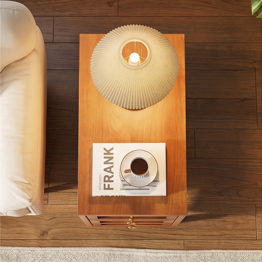Oliver Rattan Side Table，Bedside Table, Solid Wood