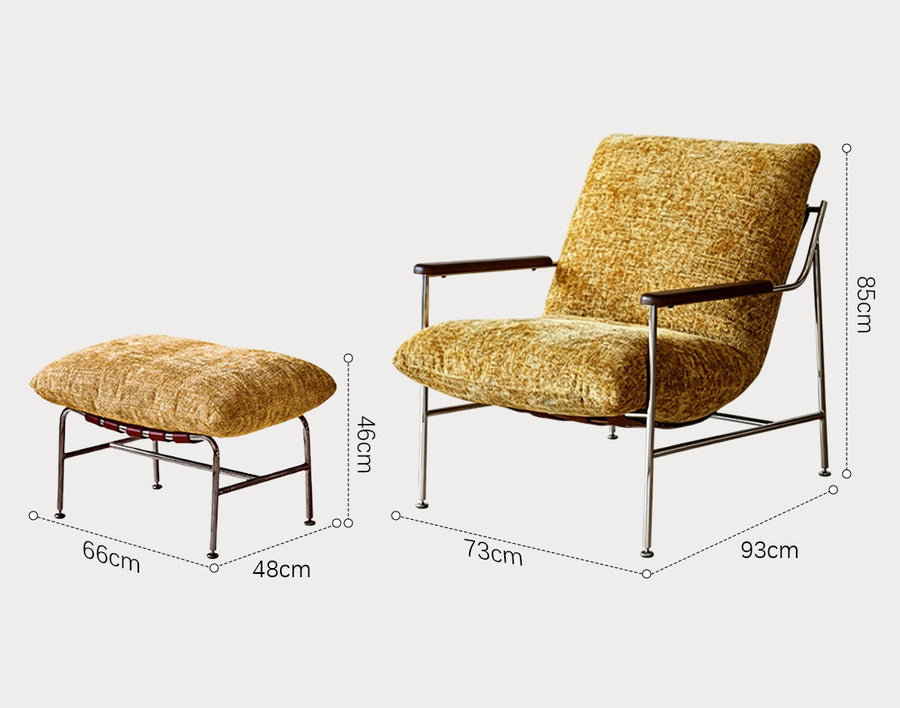 Orozco Lounge Chair With Ottoman, Chenille in a modern UK home