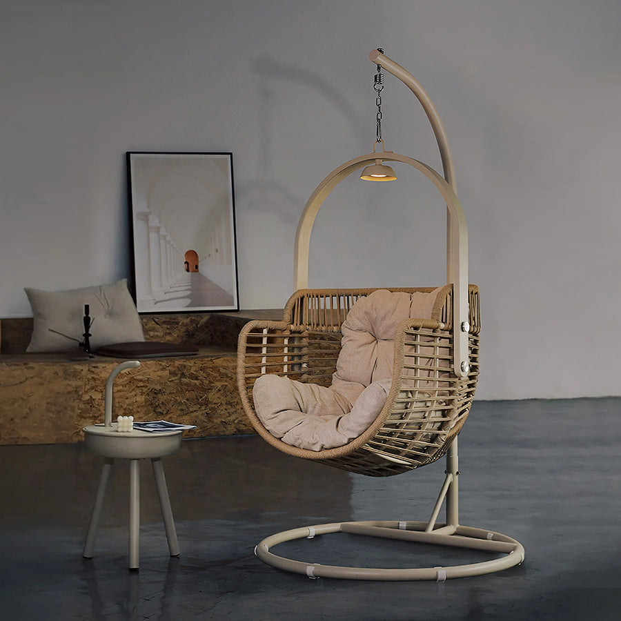 Paloma Rattan Garden Hanging Egg Chair with Stand, Indoor/ Outdoor Furniture - lounge chair UK