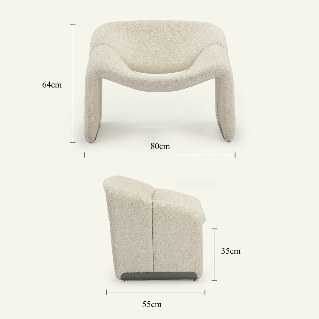Onda Armchair, White Boucle