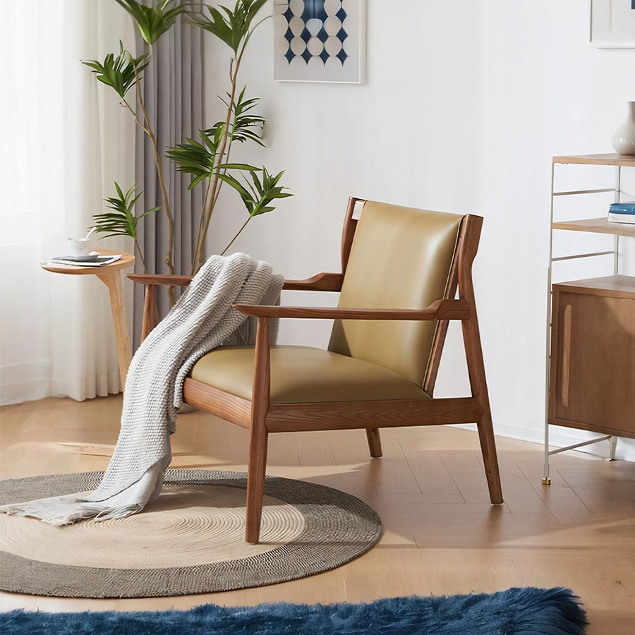 Penny CH65 Armchair, Wood - wooden accent chair UK