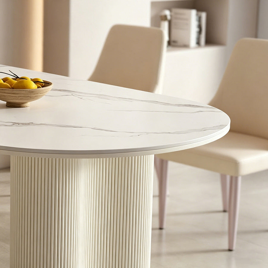 Peru Dining Table, Oval detail showing table finish and proportions