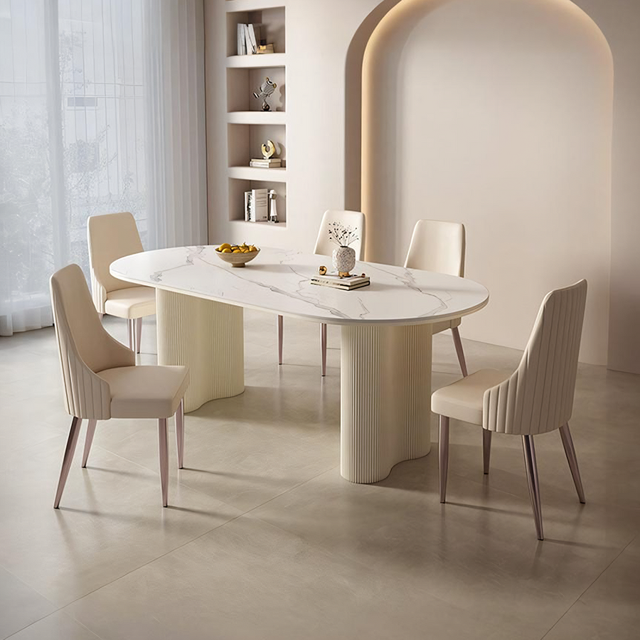 Peru Dining Chair, White - marble dining chair UK