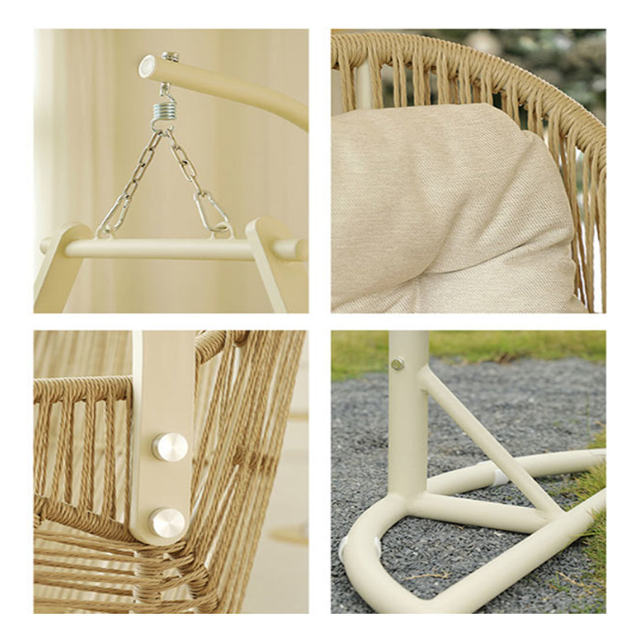 Phedra Rattan Garden Hanging Egg Chair with Stand, Indoor/ Outdoor Furniture