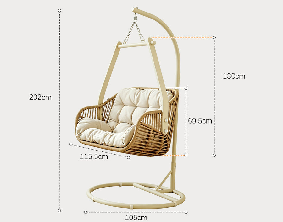Phedra Rattan Garden Hanging Egg Chair with Stand, Indoor/ Outdoor Furniture - phedra rattan garden hanging rattan...