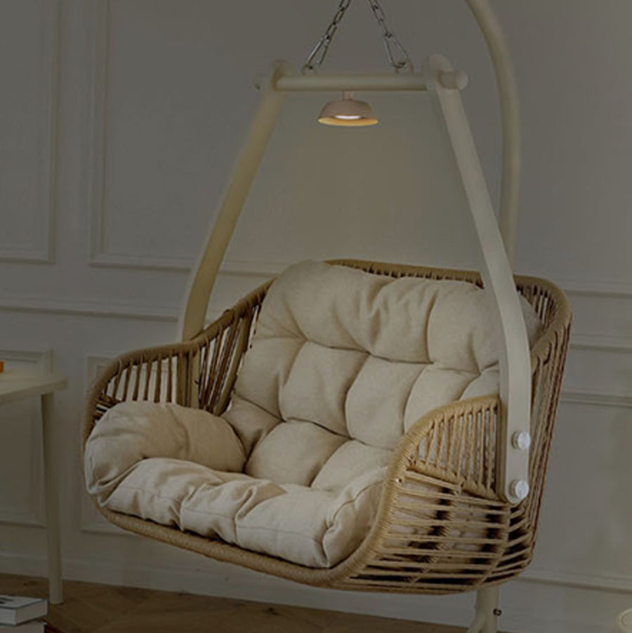 Phedra Rattan Garden Hanging Egg Chair with Stand, Indoor/ Outdoor Furniture