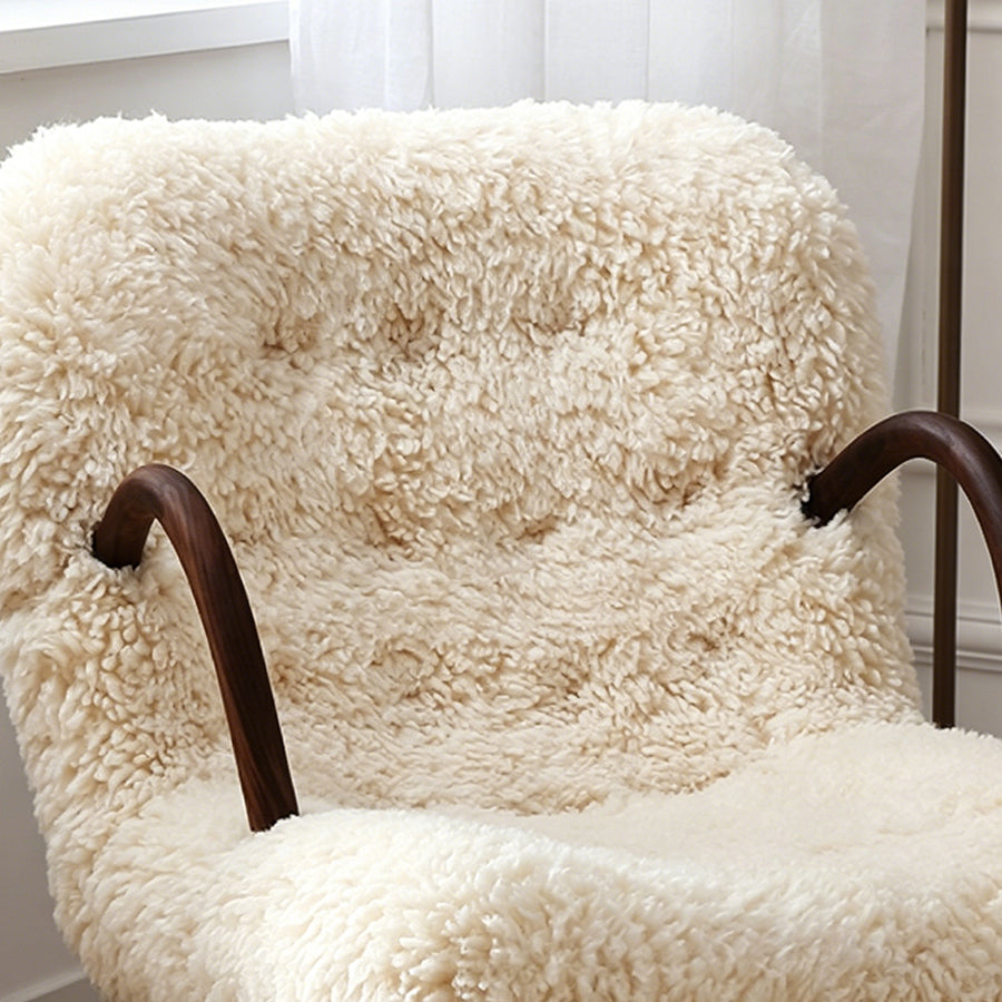 Philip Arc Sheepskin Armchair And Ottoman - white accent chair