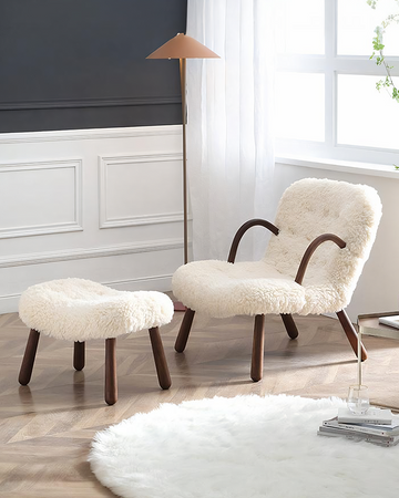 Philip Arc Sheepskin Armchair And Ottoman