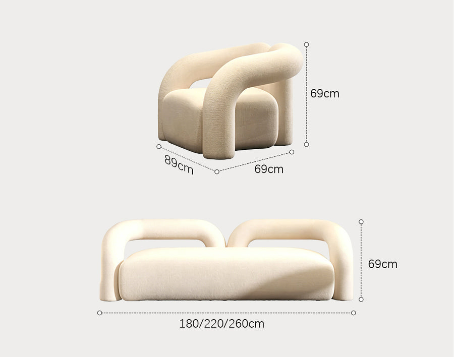 Philippa Boucle Sofa, Single Armchair