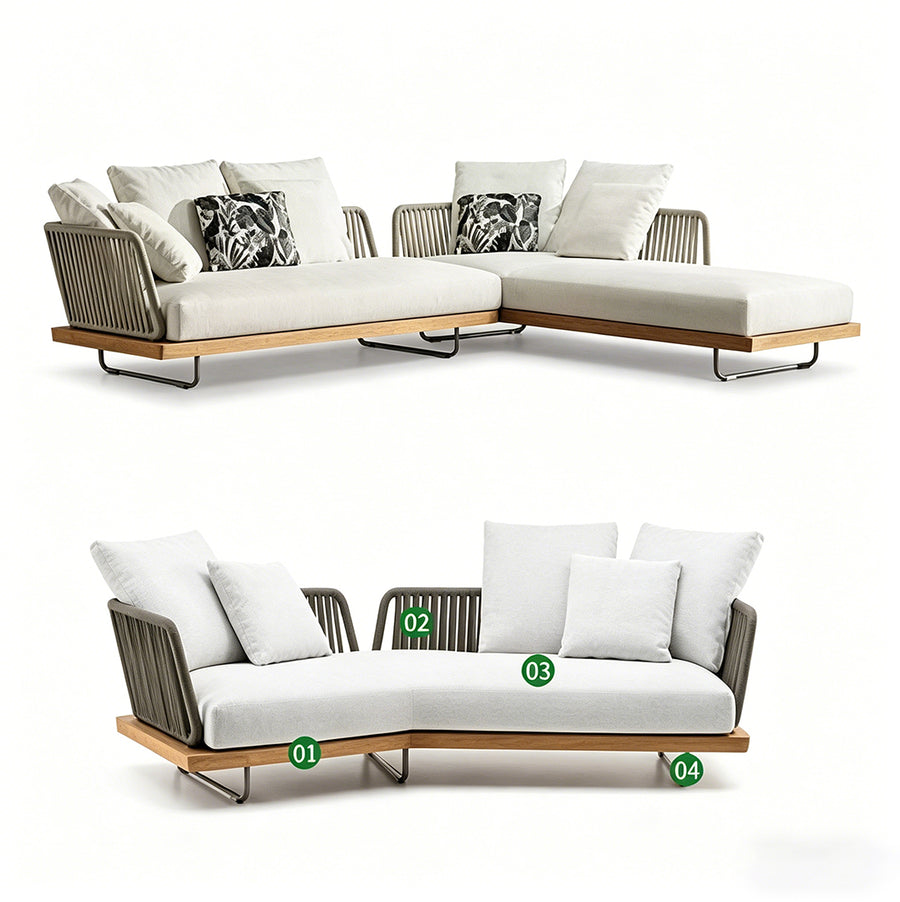 Phyllis Rattan Outdoor Sofa Set, Two Seater Sofa, Outdoor Furniture, Grey