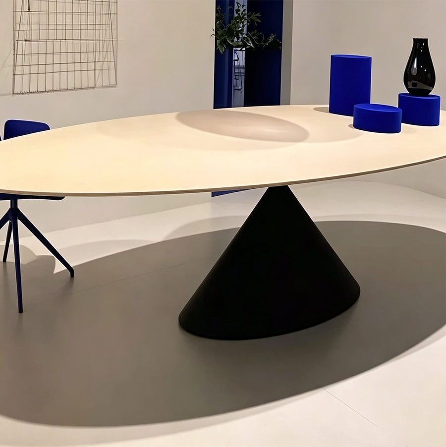 Pires Oval Dining Table detail showing table finish and proportions