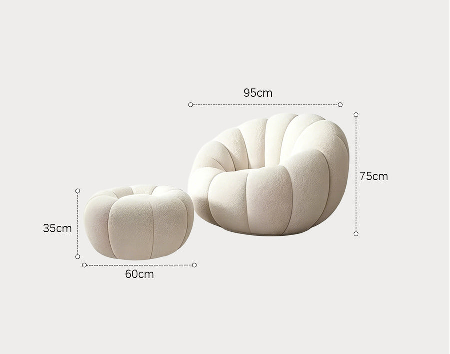 Pumpkin Round Swivel Armchair, Boucle in a modern UK home