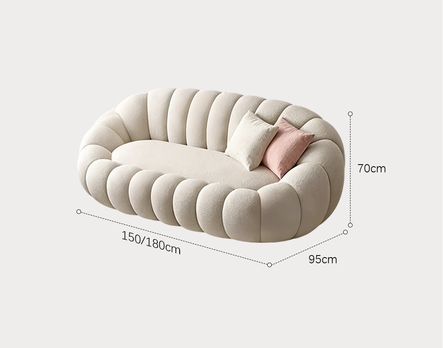 Pumpkin Round Swivel Armchair, Boucle - modern sofa UK