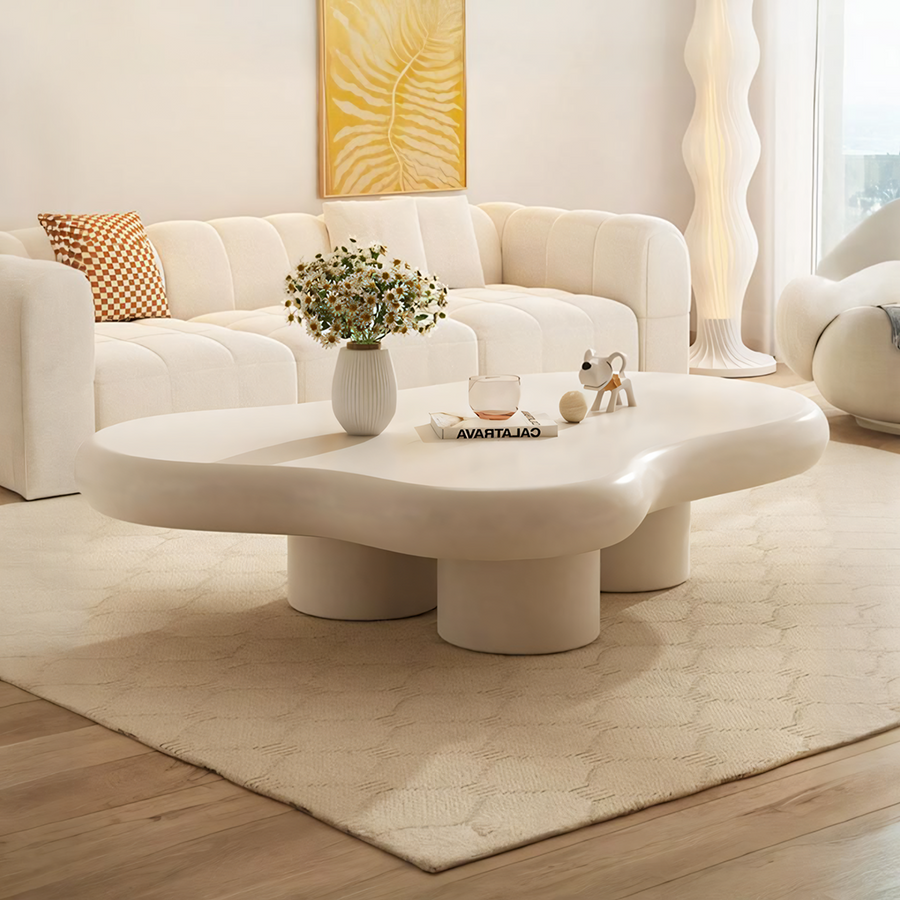 Quincy Coffee Table, Cream - quincy cream coffee table UK