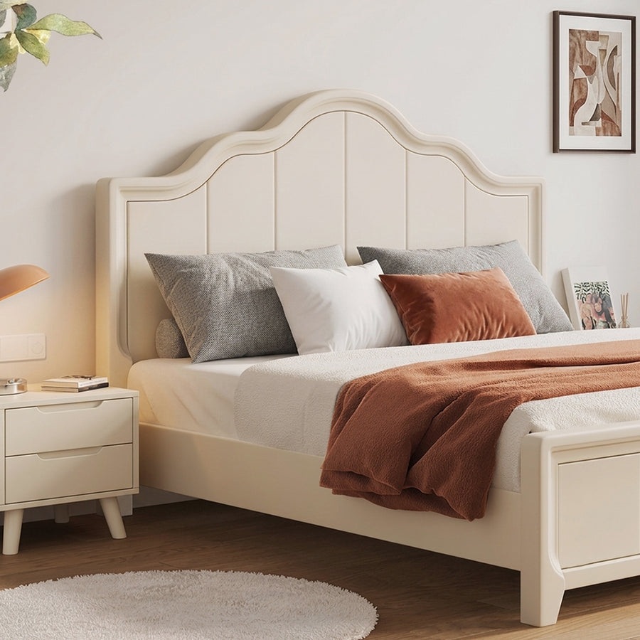 Agnes King Size / Super King Size Bed With Storage, Cream