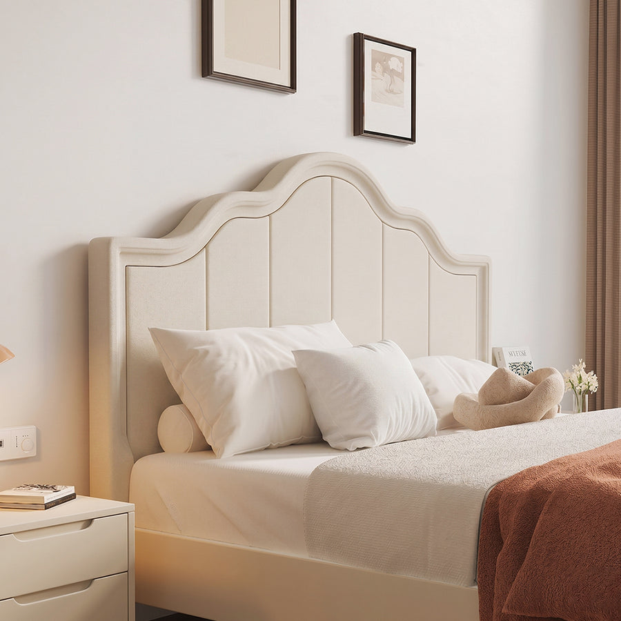 Agnes King Size / Super King Size Bed With Storage, Cream
