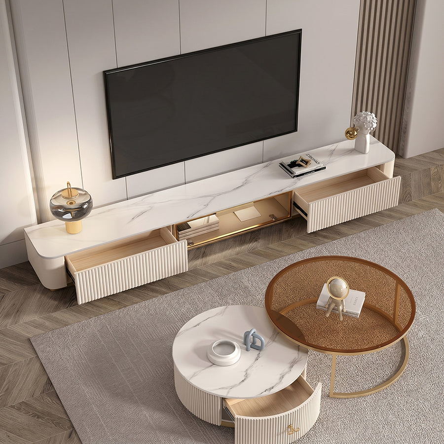 Anastasia TV Stand cabinet and shelf detail