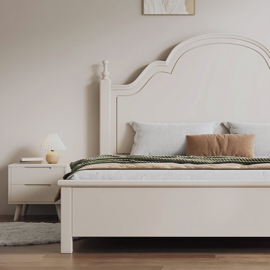 Andrea King Size / Super King Size Bed With Storage, Cream