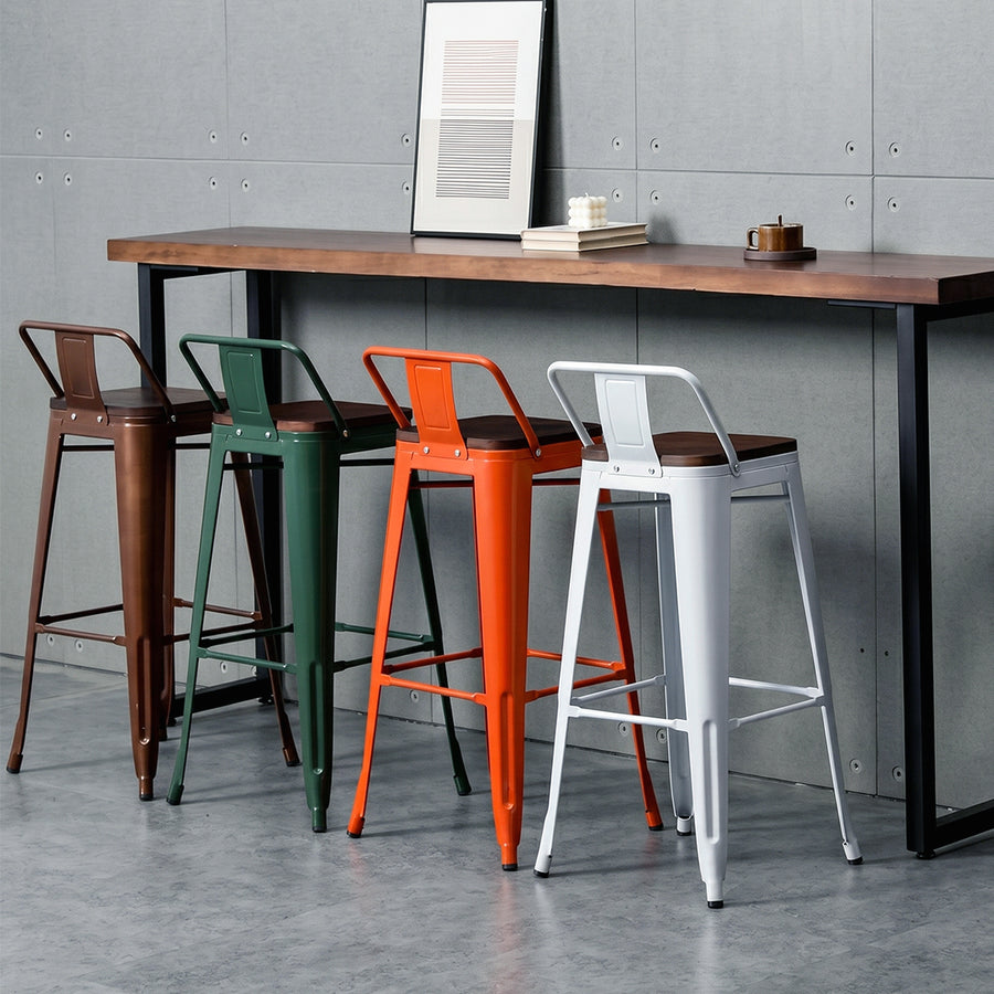 Bolero High Bar Stool Steel Frame, Multiple Colors