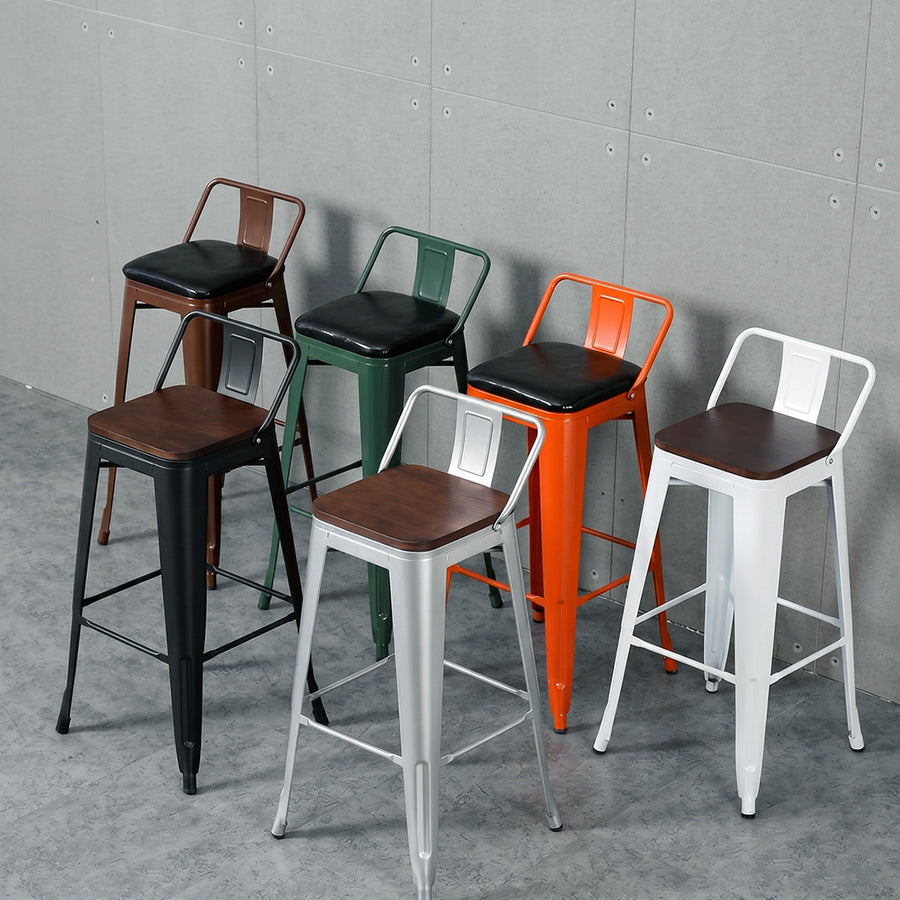 Bolero High Bar Stool Steel Frame, Multiple Colors