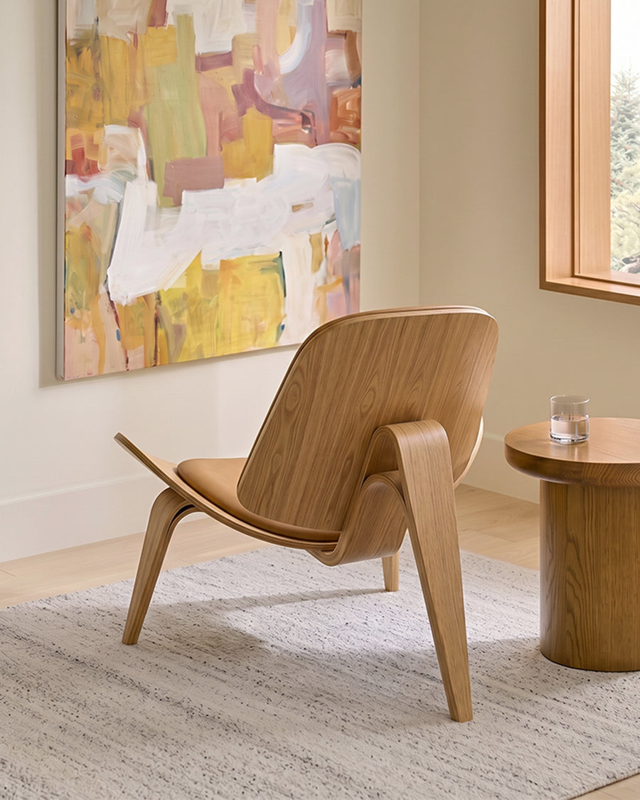 Hans Wegner CH07 Shell Chair, Oak & Brown