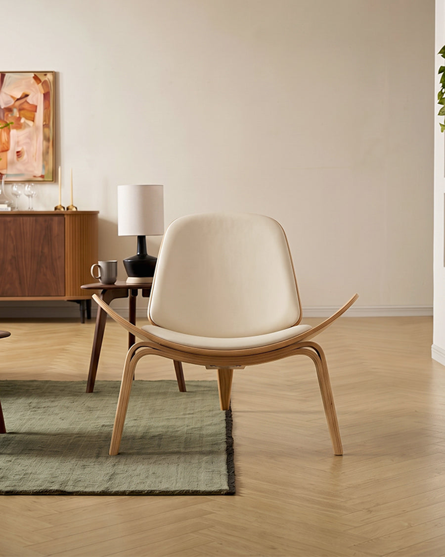 Hans Wegner CH07 Shell Chair, White & Oak
