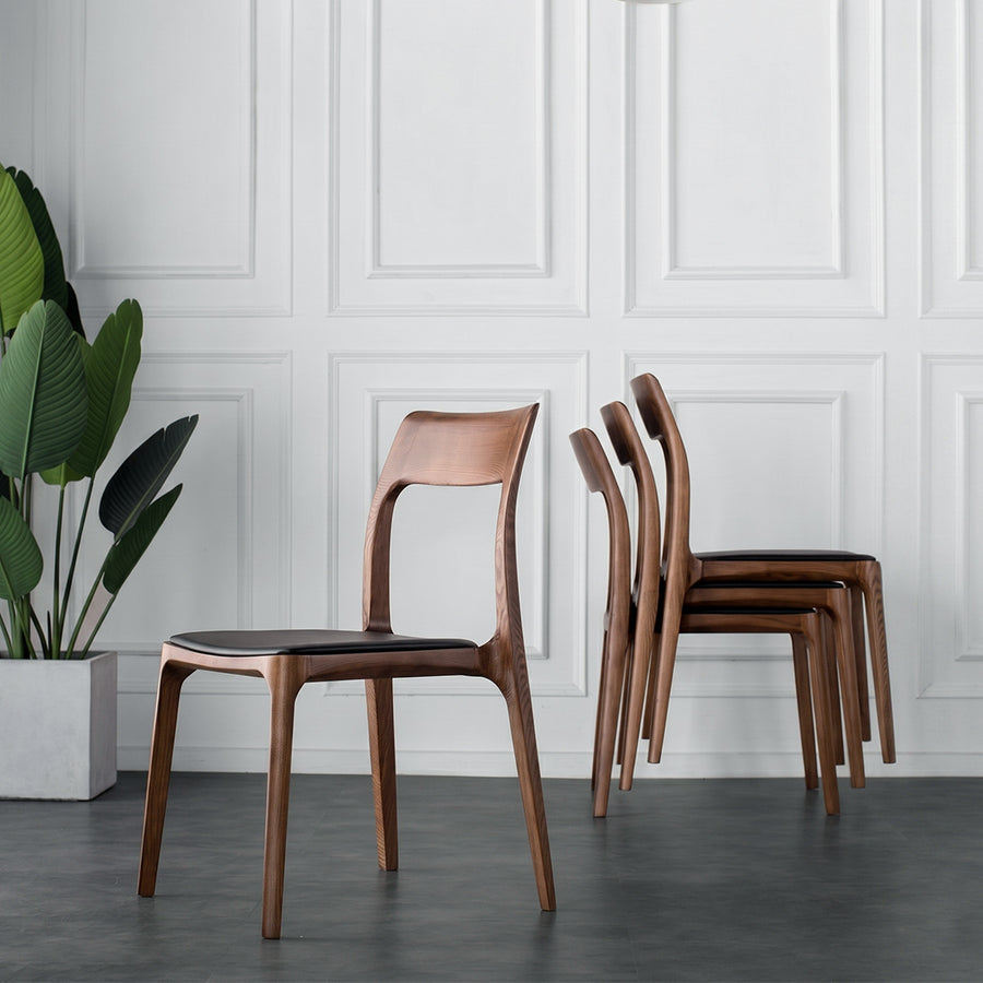 Hansel CH3 Solid Wood Dining Chair, Dark Oak