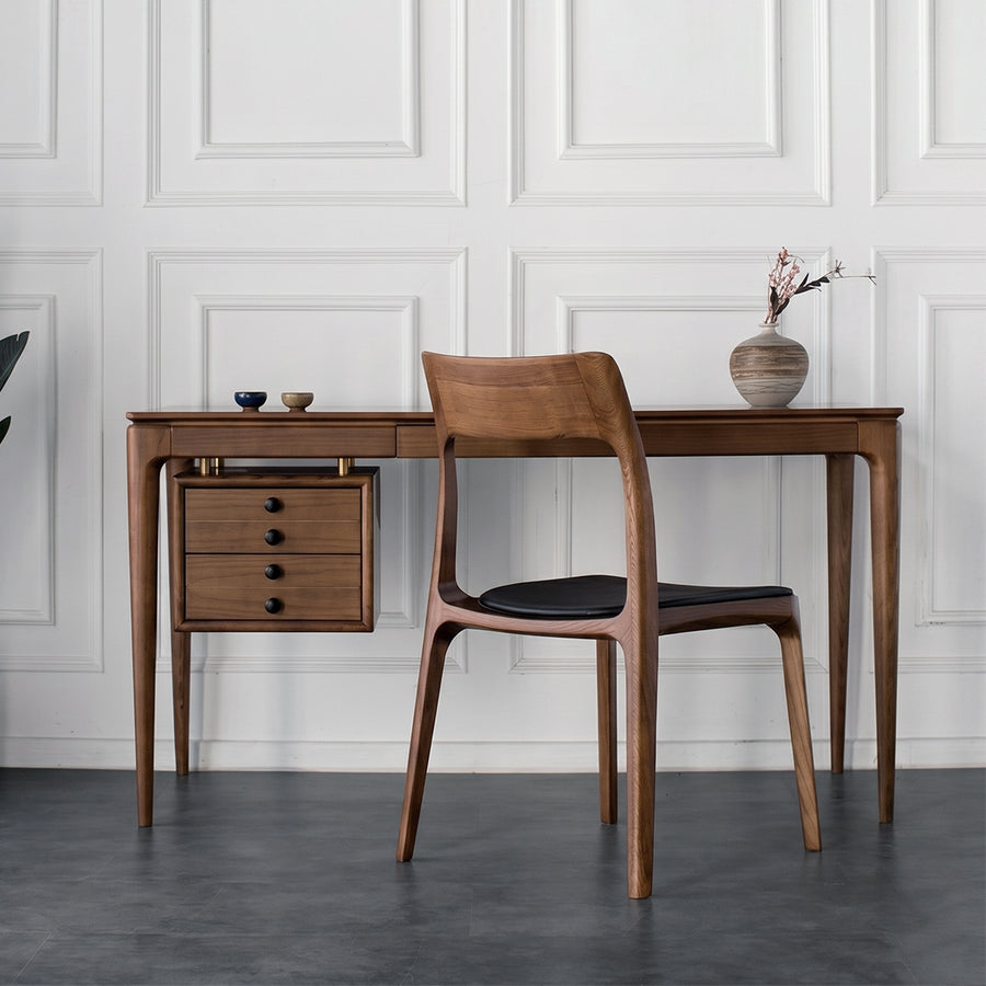 Hansel CH3 Solid Wood Dining Chair, Dark Oak