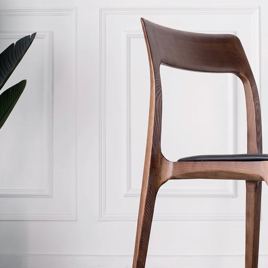 Hansel CH3 Solid Wood Dining Chair, Dark Oak