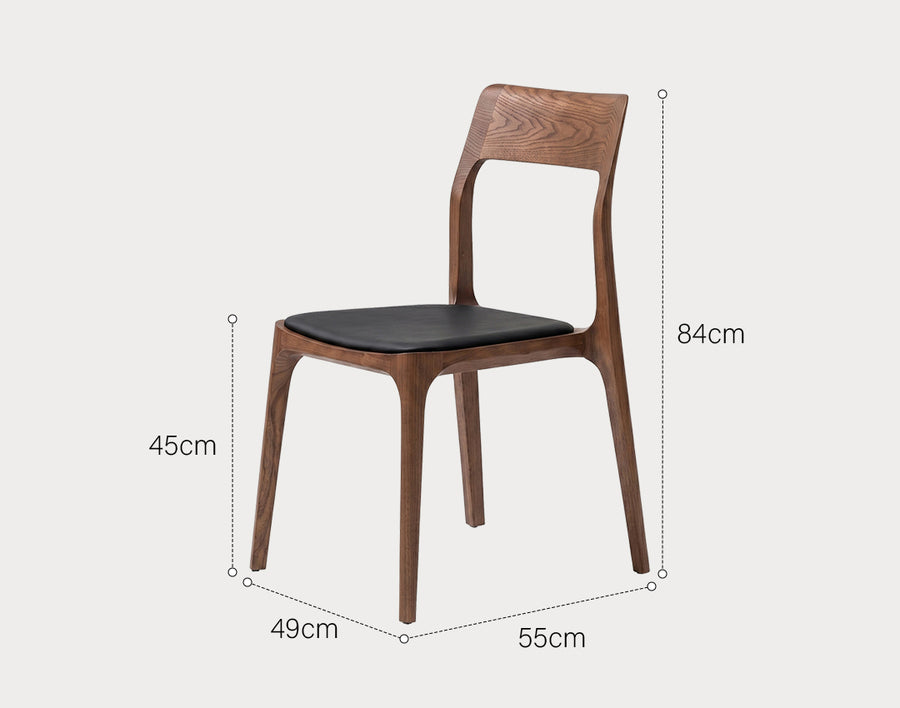 Hansel CH3 Solid Wood Dining Chair, Dark Oak